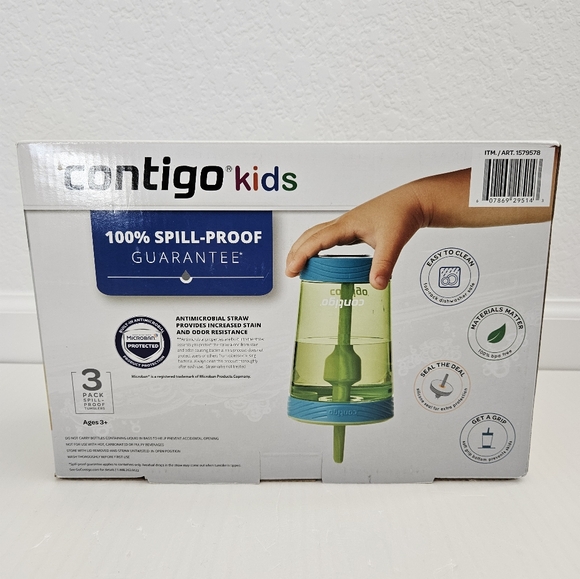 **SOLD**Contigo Kids Tumbler with Straws 3 Pack - Picture 2 of 3